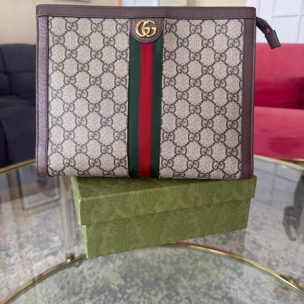 Gucci Ophidia GG Supreme Pouch - Classic Web Stripe - Picture 4 of 17